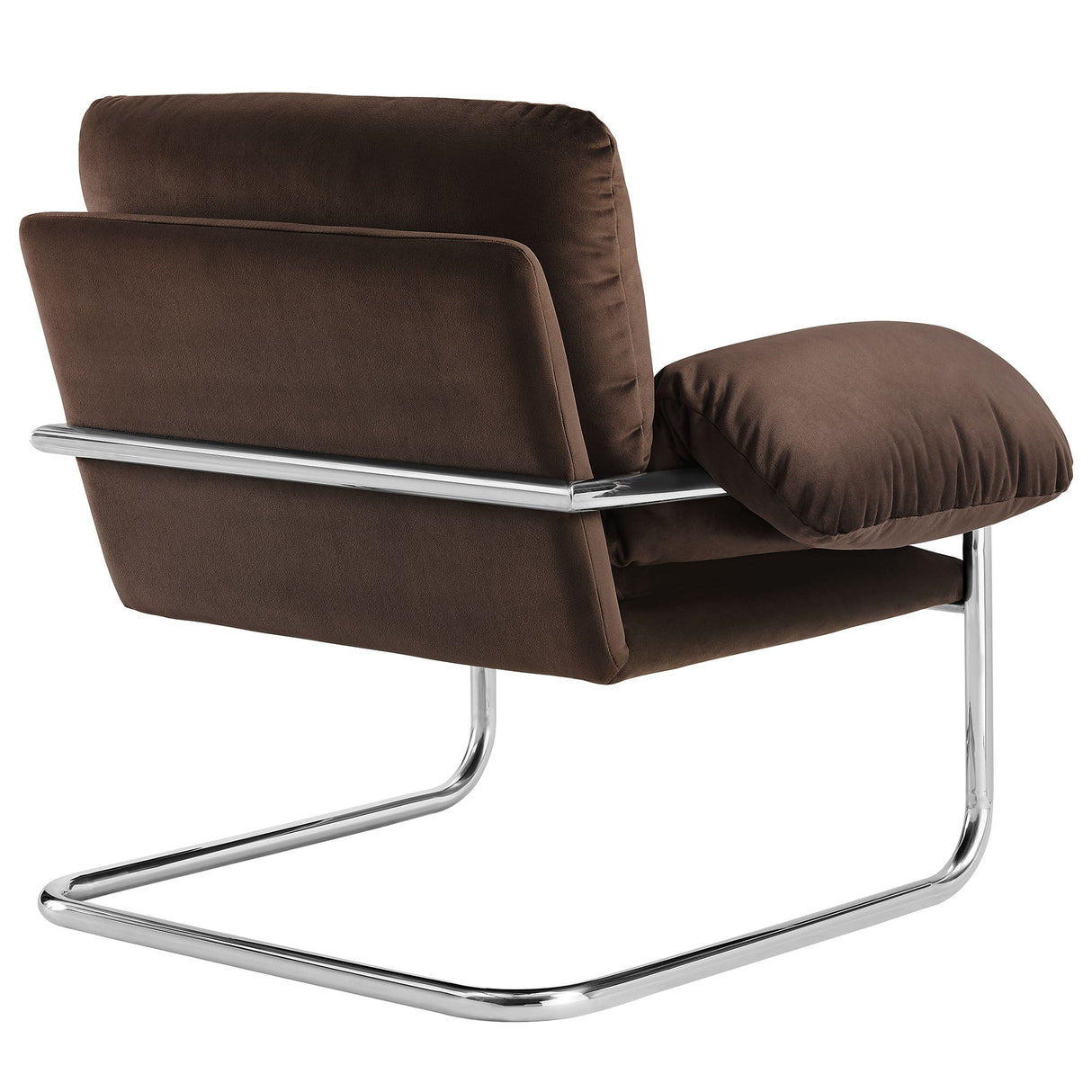 41 Inch Performance Velvet Cantilever Accent Armchair with Overstuffed Cushions