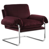 41 Inch Performance Velvet Cantilever Accent Armchair with Overstuffed Cushions