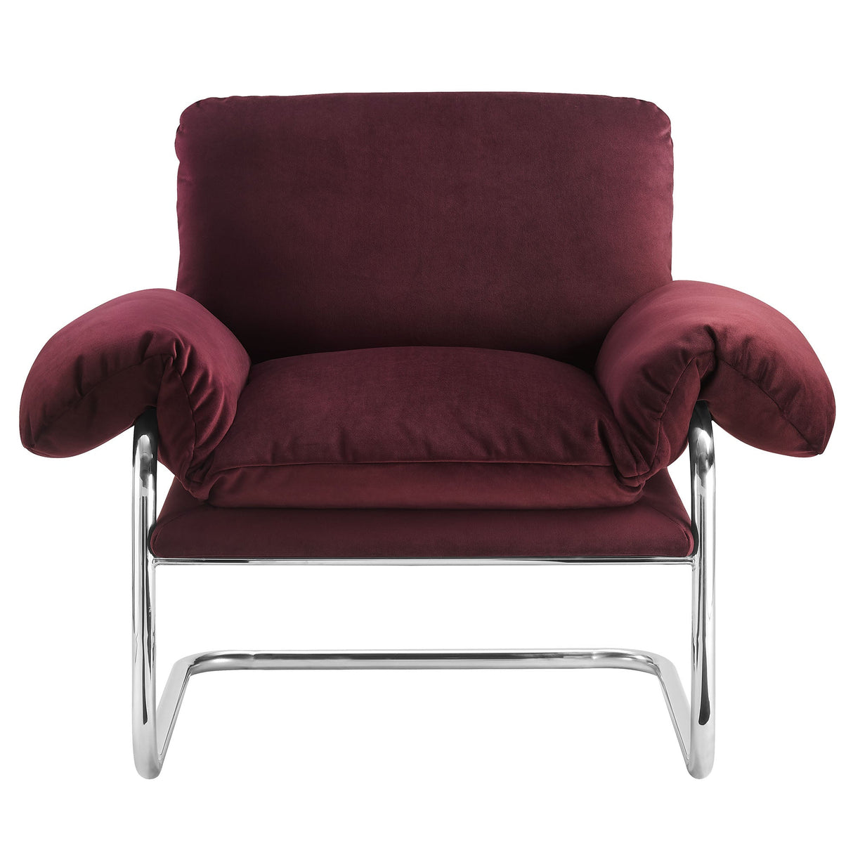 41 Inch Performance Velvet Cantilever Accent Armchair with Overstuffed Cushions