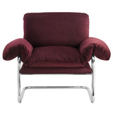 41 Inch Performance Velvet Cantilever Accent Armchair with Overstuffed Cushions