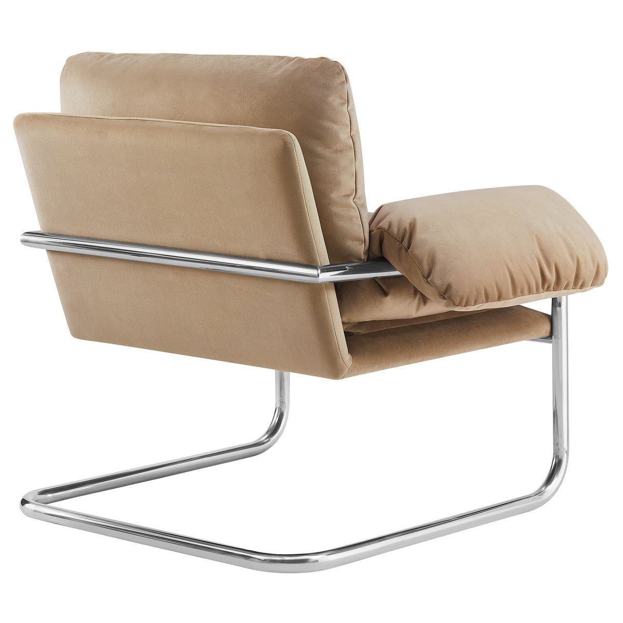 41 Inch Performance Velvet Cantilever Accent Armchair with Overstuffed Cushions