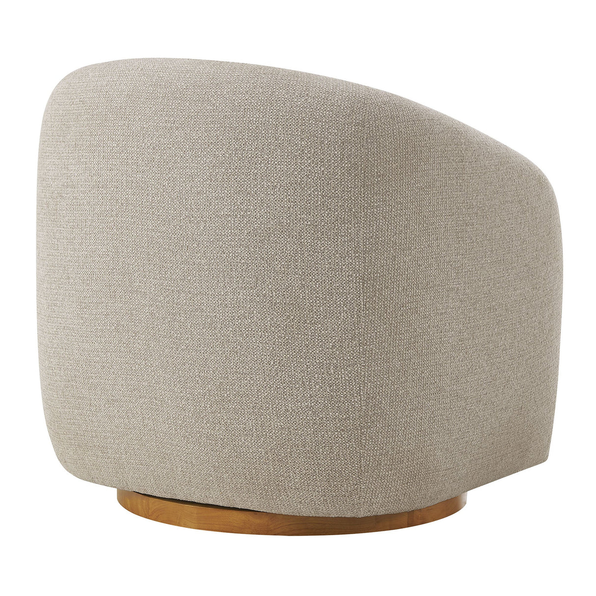 31 Inch Curved Swivel Chenille Fabric Armchair