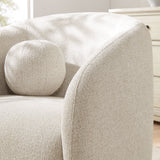 31 Inch Curved Swivel Chenille Fabric Armchair