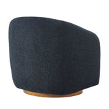 31 Inch Curved Swivel Chenille Fabric Armchair