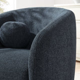 31 Inch Curved Swivel Chenille Fabric Armchair
