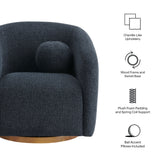 31 Inch Curved Swivel Chenille Fabric Armchair
