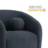31 Inch Curved Swivel Chenille Fabric Armchair