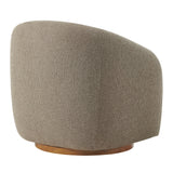 31 Inch Curved Swivel Chenille Fabric Armchair
