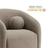 31 Inch Curved Swivel Chenille Fabric Armchair