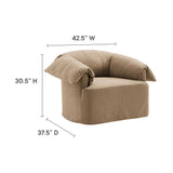 43 Inch Slipcovered Fabric Oversized Armchair with Down-Blend Cushions