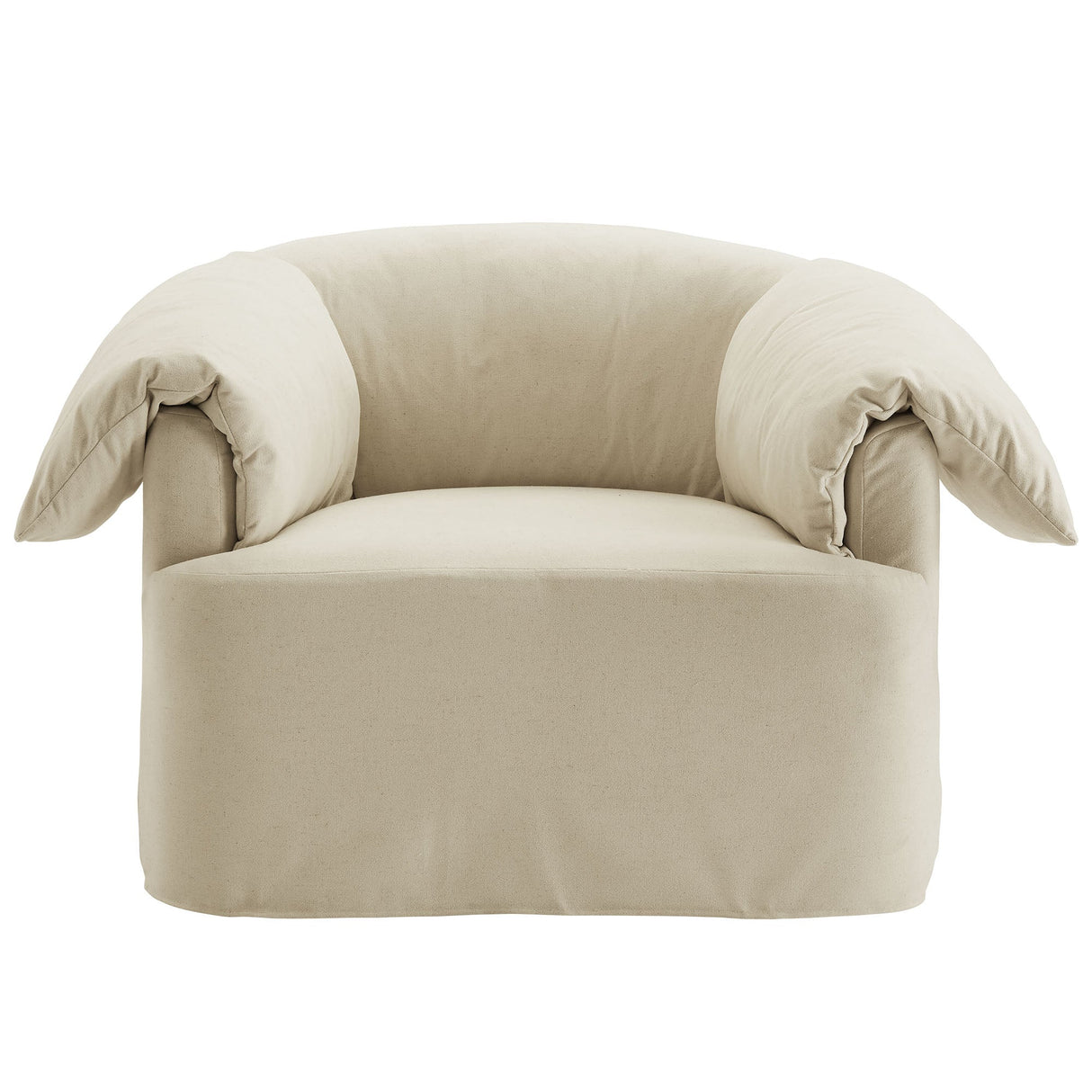 43 Inch Slipcovered Fabric Oversized Armchair with Down-Blend Cushions