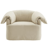 43 Inch Slipcovered Fabric Oversized Armchair with Down-Blend Cushions