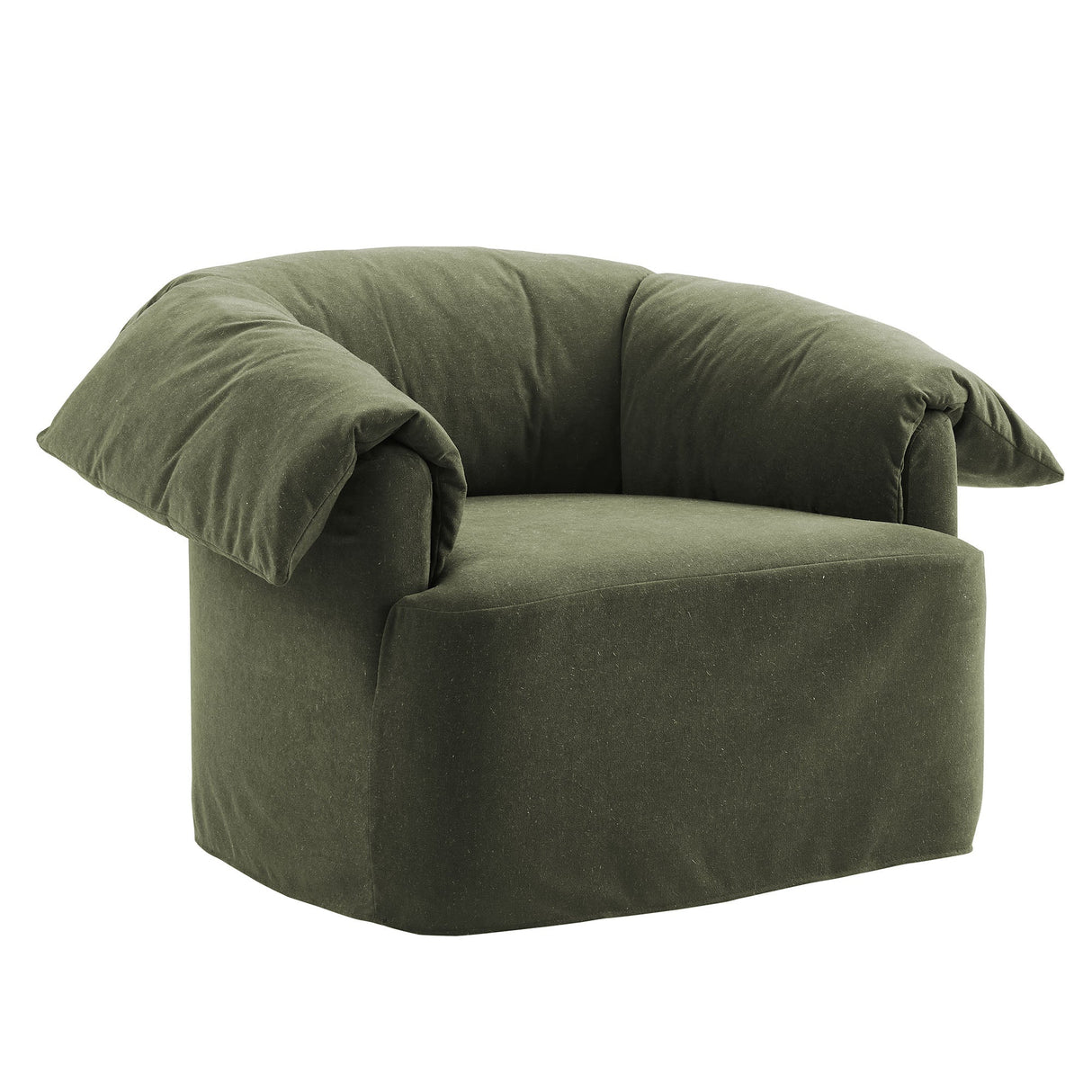 43 Inch Slipcovered Fabric Oversized Armchair with Down-Blend Cushions