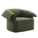 43 Inch Slipcovered Fabric Oversized Armchair with Down-Blend Cushions