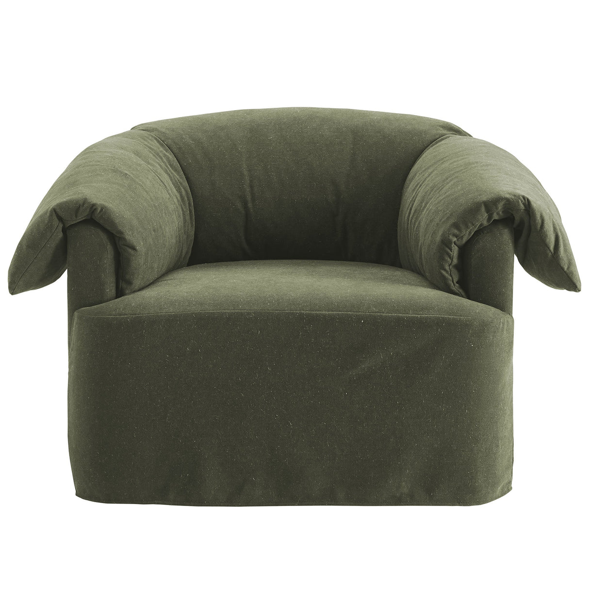 43 Inch Slipcovered Fabric Oversized Armchair with Down-Blend Cushions