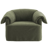 43 Inch Slipcovered Fabric Oversized Armchair with Down-Blend Cushions