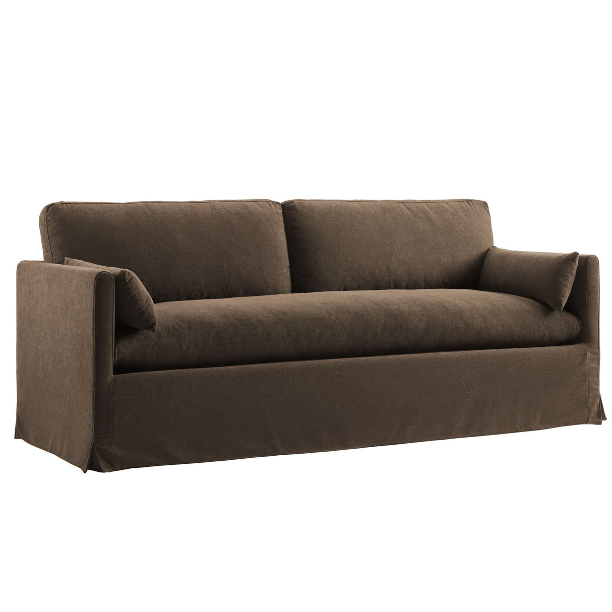 Refined Contemporary Slipcovered Fabric Sofa