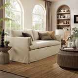 Refined Contemporary Slipcovered Fabric Sofa
