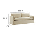 Refined Contemporary Slipcovered Fabric Sofa