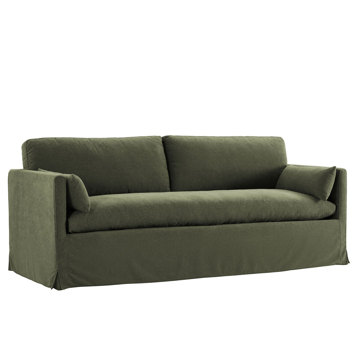 Refined Contemporary Slipcovered Fabric Sofa
