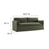 Refined Contemporary Slipcovered Fabric Sofa