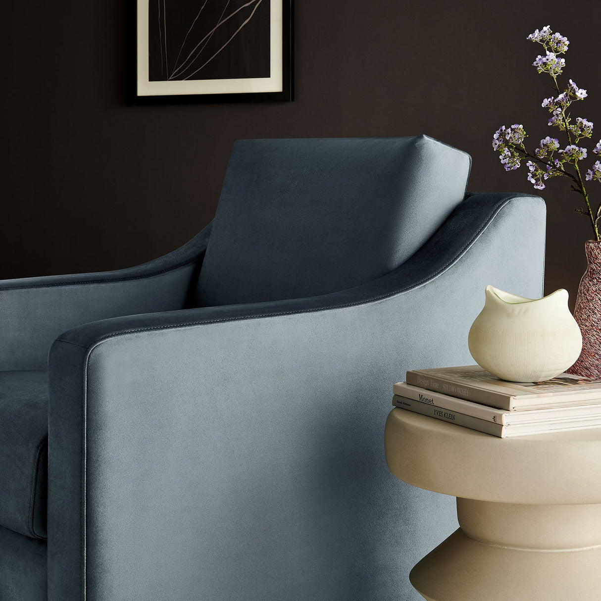 32 Inch Performance Velvet Swivel Armchair