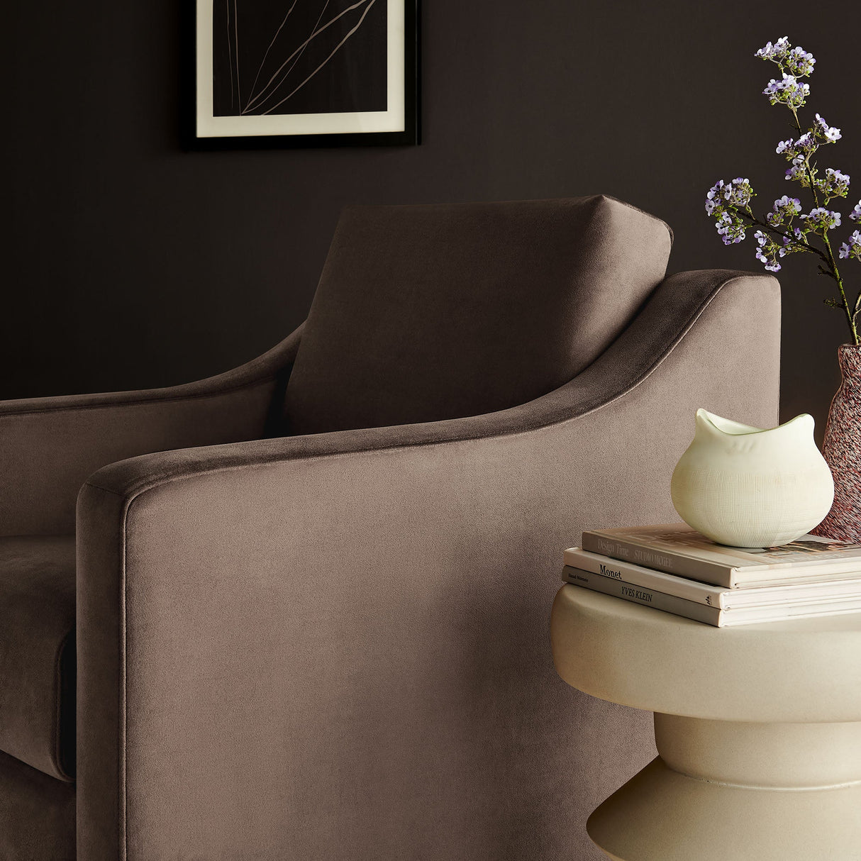 32 Inch Performance Velvet Swivel Armchair