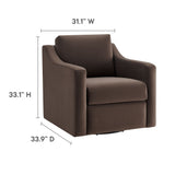 32 Inch Performance Velvet Swivel Armchair