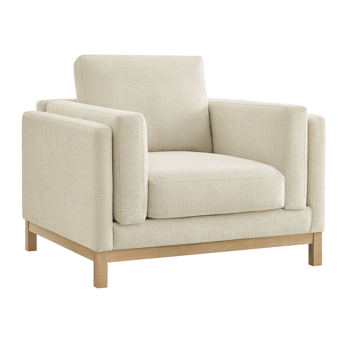 40 Inch Mélange Chenille Fabric Armchair with Kiln-Dried Wood Frame