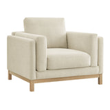 40 Inch Mélange Chenille Fabric Armchair with Kiln-Dried Wood Frame