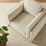 40 Inch Mélange Chenille Fabric Armchair with Kiln-Dried Wood Frame