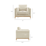 40 Inch Mélange Chenille Fabric Armchair with Kiln-Dried Wood Frame