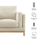 40 Inch Mélange Chenille Fabric Armchair with Kiln-Dried Wood Frame
