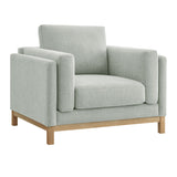 40 Inch Mélange Chenille Fabric Armchair with Kiln-Dried Wood Frame