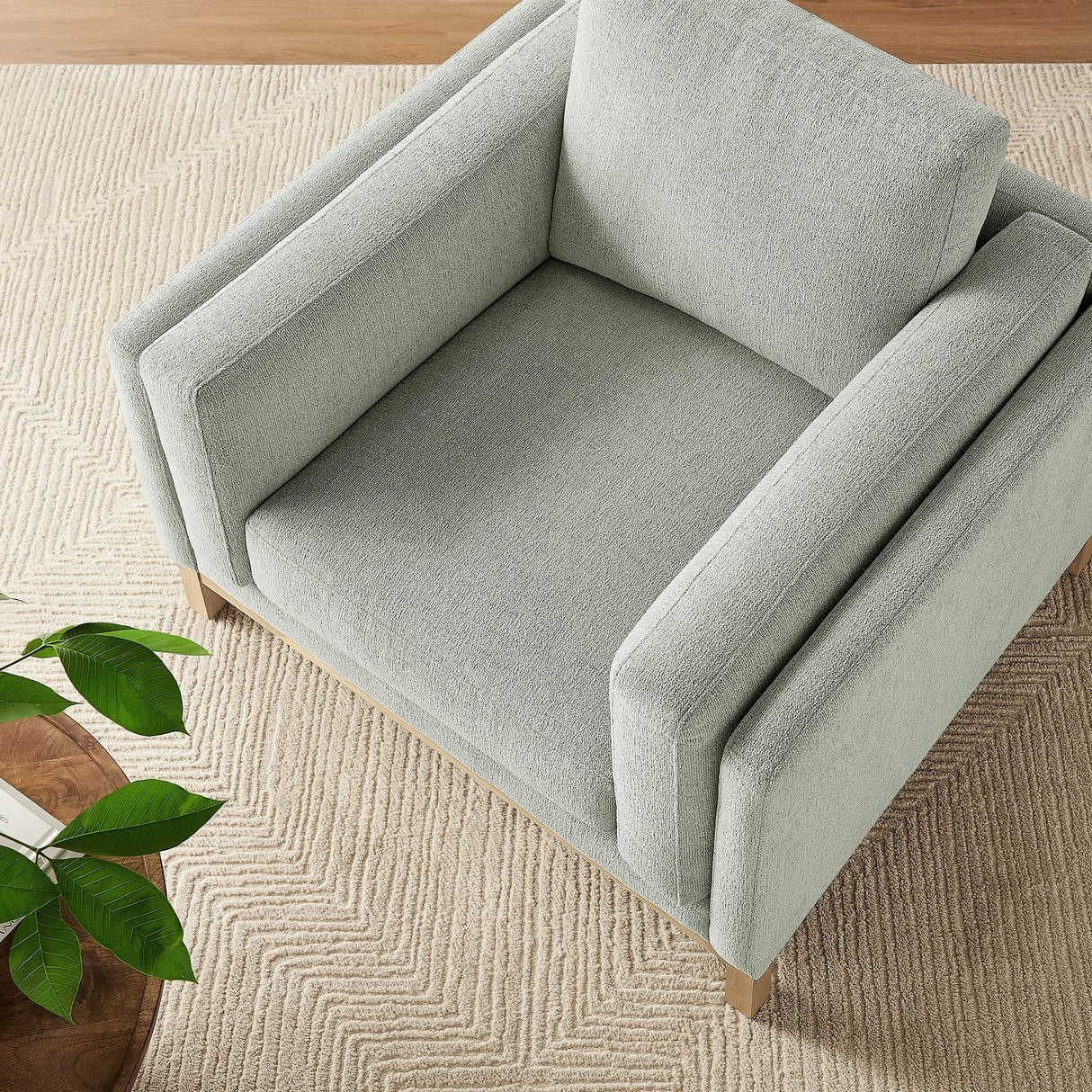 40 Inch Mélange Chenille Fabric Armchair with Kiln-Dried Wood Frame