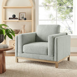 40 Inch Mélange Chenille Fabric Armchair with Kiln-Dried Wood Frame