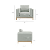 40 Inch Mélange Chenille Fabric Armchair with Kiln-Dried Wood Frame