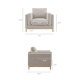 40 Inch Mélange Chenille Fabric Armchair with Kiln-Dried Wood Frame
