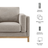40 Inch Mélange Chenille Fabric Armchair with Kiln-Dried Wood Frame