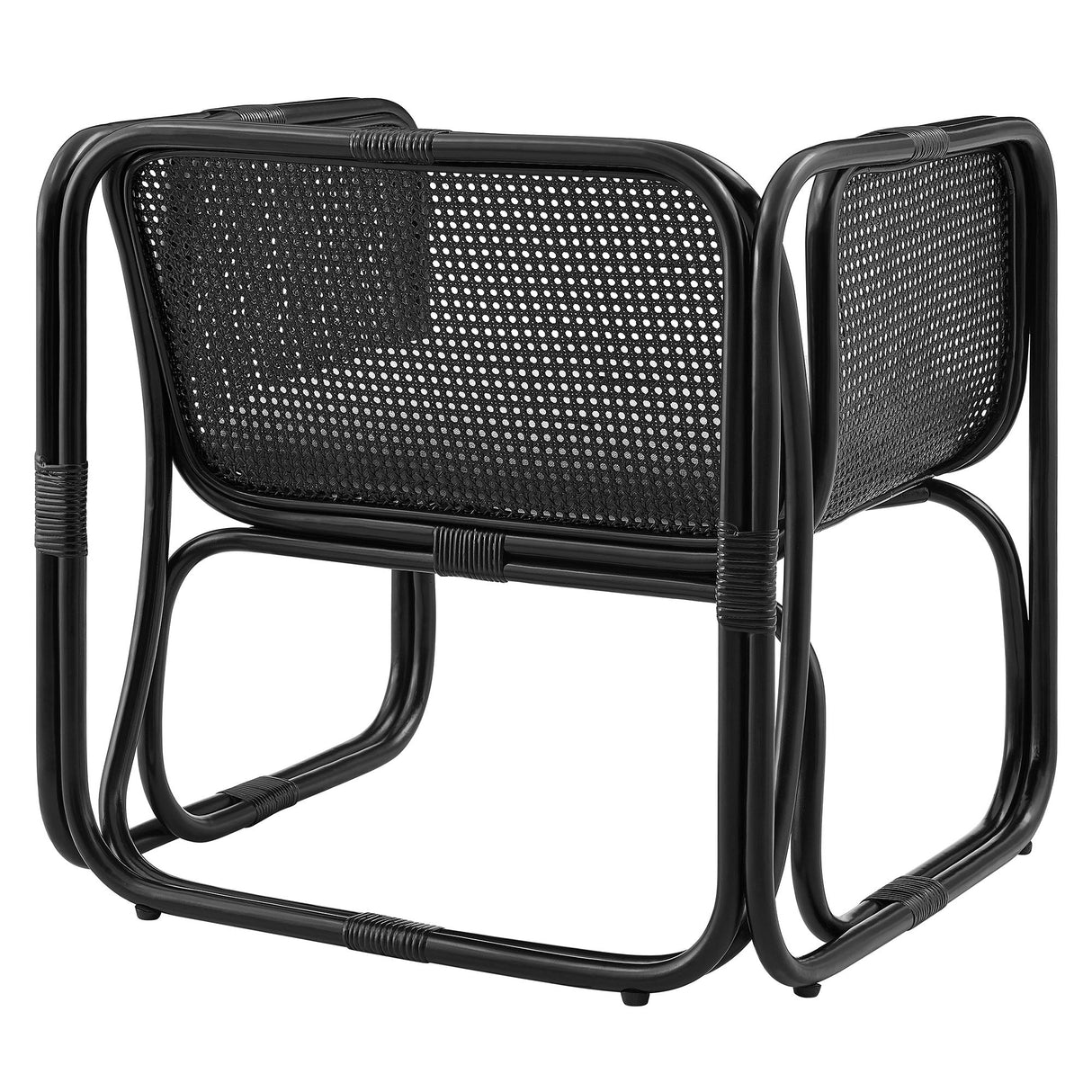 30 Inch Natural Rattan Accent Armchair with Machine Washable Cushion