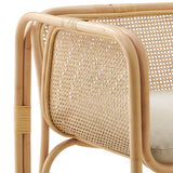 30 Inch Natural Rattan Accent Armchair with Machine Washable Cushion