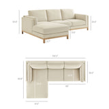 2 Piece 102" Left-Facing Fabric Sectional Sofa with Chaise