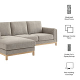 2 Piece 102" Left-Facing Fabric Sectional Sofa with Chaise