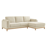 2 Piece 102" Right-Facing Fabric Sectional Sofa with Chaise