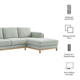 2 Piece 102" Right-Facing Fabric Sectional Sofa with Chaise