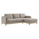 2 Piece 102" Right-Facing Fabric Sectional Sofa with Chaise