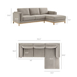 2 Piece 102" Right-Facing Fabric Sectional Sofa with Chaise