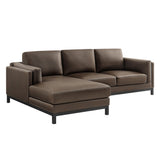 2 Piece 102" Left-Facing Vegan Leather Sectional Sofa with Chaise