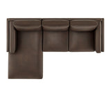 2 Piece 102" Left-Facing Vegan Leather Sectional Sofa with Chaise