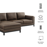 2 Piece 102" Left-Facing Vegan Leather Sectional Sofa with Chaise